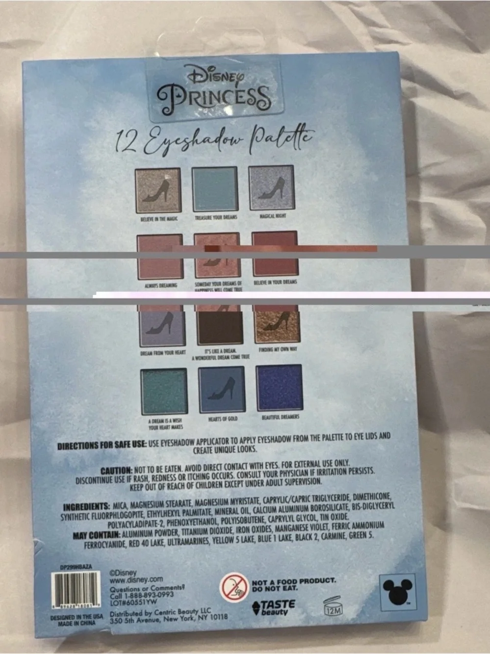 Disney Cinderella Eyeshadow Palette - Light Blue, White & Gold